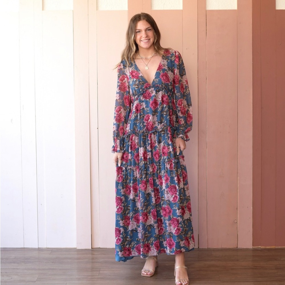 Long Sleeve Floral Maxi
